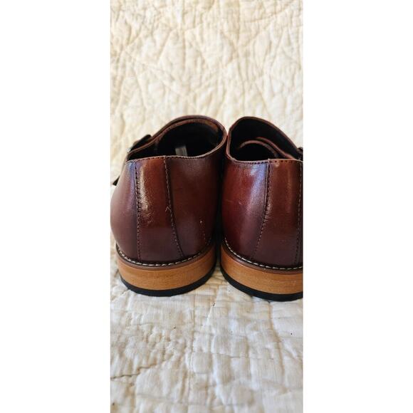Stacy Adams Duncan Cap Toe Single Buckle Monk Strap Shoes Sz 13M Cognac Leather - Picture 3 of 6